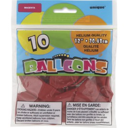 10 12'' MAGENTA BALLOONS