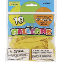 10 12'' YELLOW BALLOONS