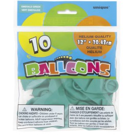 10 12'' EMERALD GREEN BALLOONS