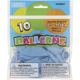 10 12'' BABY BLUE BALLOONS