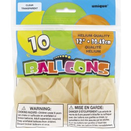 10 12" CLEAR BALLOONS