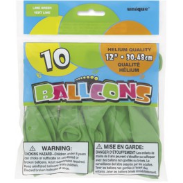 10 12'' LIME GREEN BALLOONS