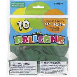 10 12'' FOREST GREEN BALLOONS