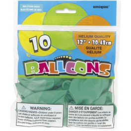 10 12'' SEAFOAM AQUA BALLOONS