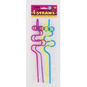 4 SQUIGGLE LOOP STRAWS