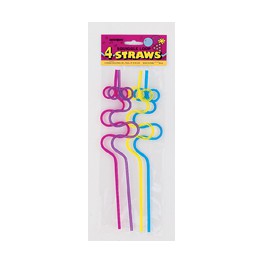 4 SQUIGGLE LOOP STRAWS