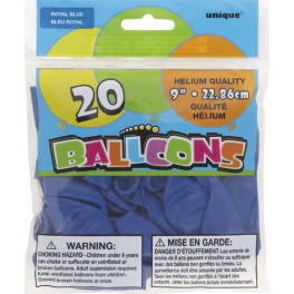 20 9" ROYAL BLUE BALLOONS