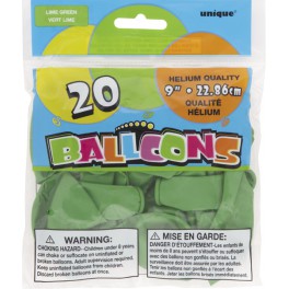 20 9" LIME GREEN BALLOONS
