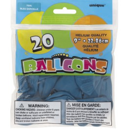 20 9'' TEAL BALLOONS