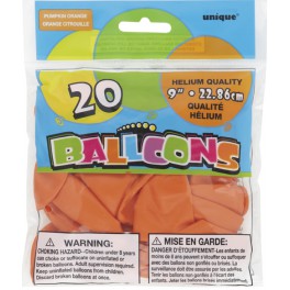 20 9'' PUMPKIN ORANGE BALLOONS