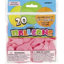 20 9'' PETAL PINK BALLOONS