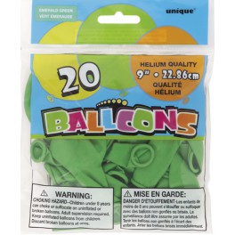 20 9'' EMERALD GREEN BALLOONS