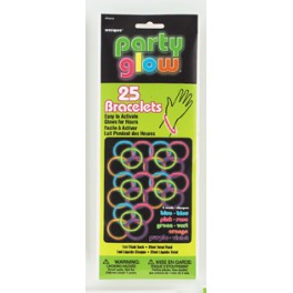 25 GLOW 8'' BRACELETS ASST