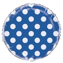 18"BLK RY BLU DOT FL BLN