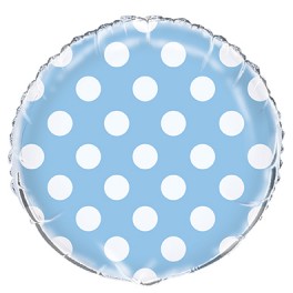 18"BLK PW BLU DOT FL BLN