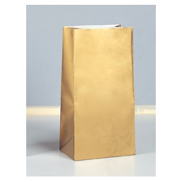 10 PPR PARTY BAGS-GOLD METALLC