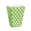 8 LIME GREEN DOTS TREAT BOXES
