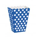 8 ROYAL BLUE DOTS TREAT BOXES