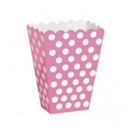 8 HOT PINK DOTS TREAT BOXES