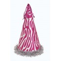 PINK ZEBRA GLITTER HAT 13"