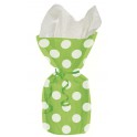 20 LIME GREEN DOTS CELLO BAGS