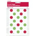 50 RED/GRN DOTS TREAT BAG 4X6"