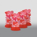 4 MINI HEARTS HONEYCOMB DEC 6"