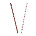 10 ORG/BLK DOT/STRP PAPR STRAW