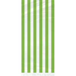 20 LIME GRN STRIPE CELLO BAGS