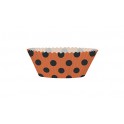 24 ORNG/BLCK DOT CUPCAKE KIT