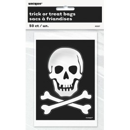 50 SKELETON TREAT BAG 4X6"