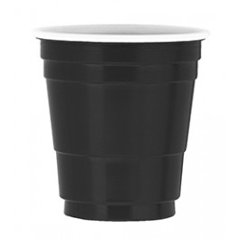 20 BLACK PLASTIC SHOT GLASSES