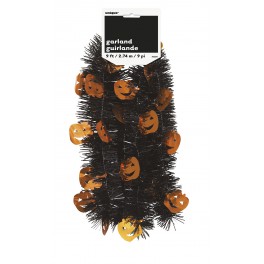 PUMPKIN TINSEL GARLAND-9FT