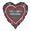 18" BULK HEART YOU ME FOIL BLN