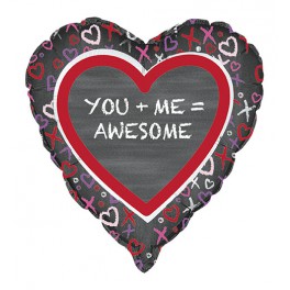 18" BULK HEART YOU ME FOIL BLN