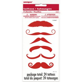 4 RED MUSTACHE TATTOO SHTS