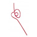 4 HEART SHAPED PLASTIC STRAWS