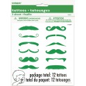 12 GRN MUSTACHE FINGER TATTOOS