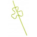 4 SHAMROCK SHAPED PLSTC STRAWS