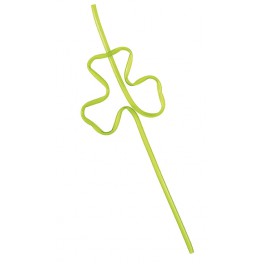4 SHAMROCK SHAPED PLSTC STRAWS