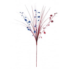 RED/BLUE STAR FOIL SPRAY-19"H