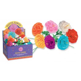 FESTIVE PAPER FLOWERS ASST