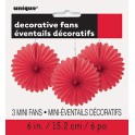 3 DECOR FAN 6" RED