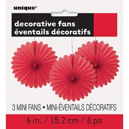 3 DECOR FAN 6" RED