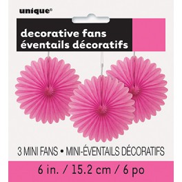 3 DECOR FAN 6" HT PNK