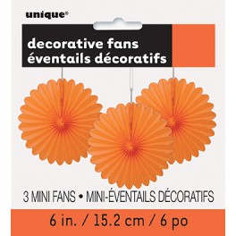 3 DECOR FAN 6" PM ORNG