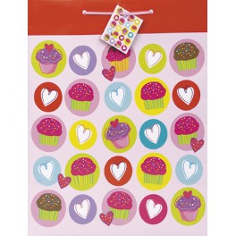 FUN HEARTS GLSSY LRG GIFT BAGS