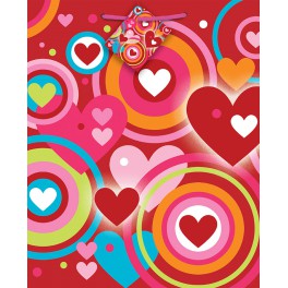 RETRO HEARTS GIFT BAG - LARGE