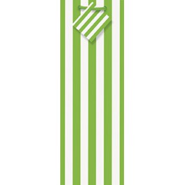 LIME GRN STRIPE WINE BAG