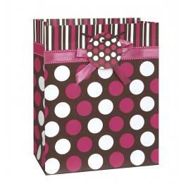 PINK DOTS BOW GIFTBAG-LG